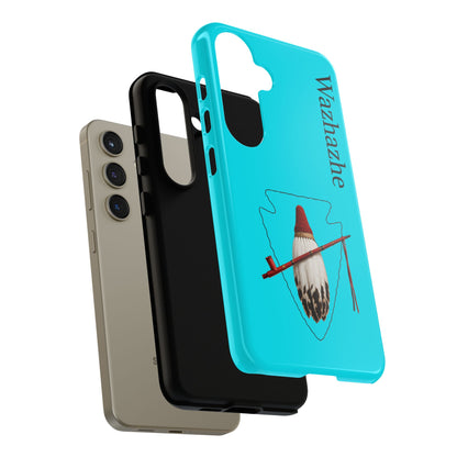 Osage Phone Case — Wazhahze Tribal Shield Design (Native Feather & Tomahawk)