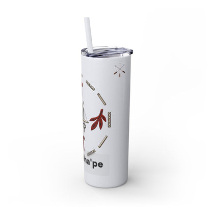 Delaware East Personalized 20oz Skinny Tumbler with Straw — Custom Name Tribal Crest Design