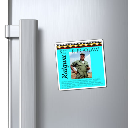 Sgt. P. Poolaw Memorial Magnet — Native American WWII–Vietnam Decorated Soldier Tribute