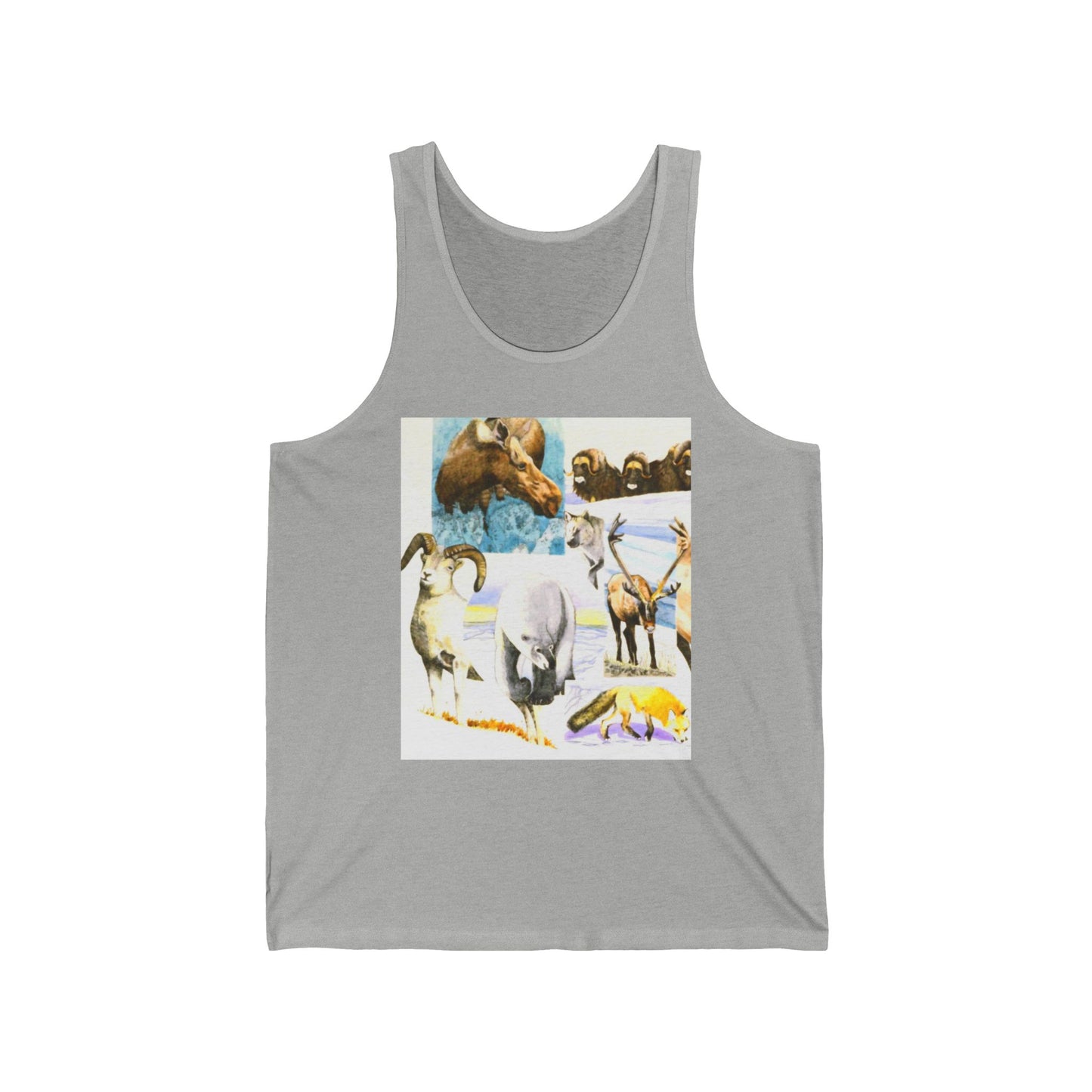 Wildlife Collage Tank Top — Vintage Animals & Arrow Back Graphic