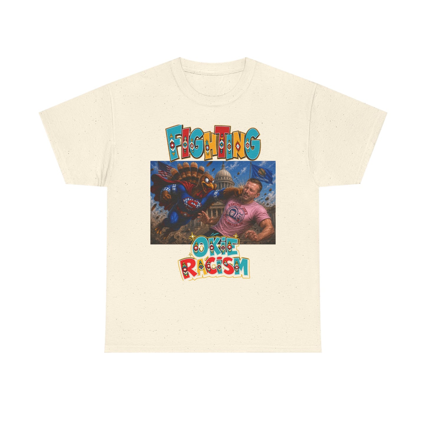 Turkey Fighting Racism Graphic Tee — Bold Retro Photo Design