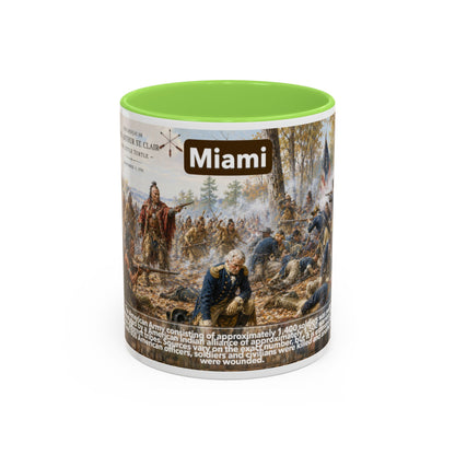 Miami History Battle Scene Mug — Military Vintage Illustration Coffee Cup (11oz/15oz)