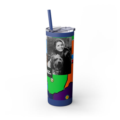 20oz Skinny Tumbler — 'Half-Pint Illegally on Osage Rez' Graphic Stainless Straw Cup
