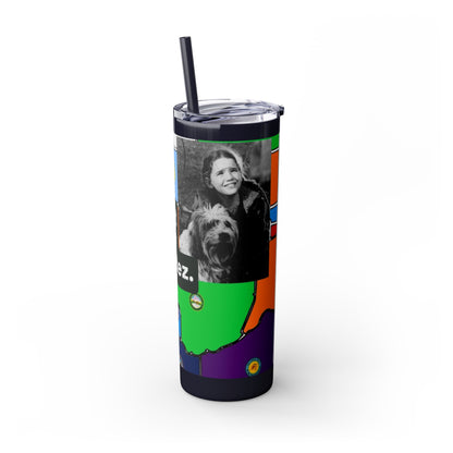 20oz Skinny Tumbler — 'Half-Pint Illegally on Osage Rez' Graphic Stainless Straw Cup
