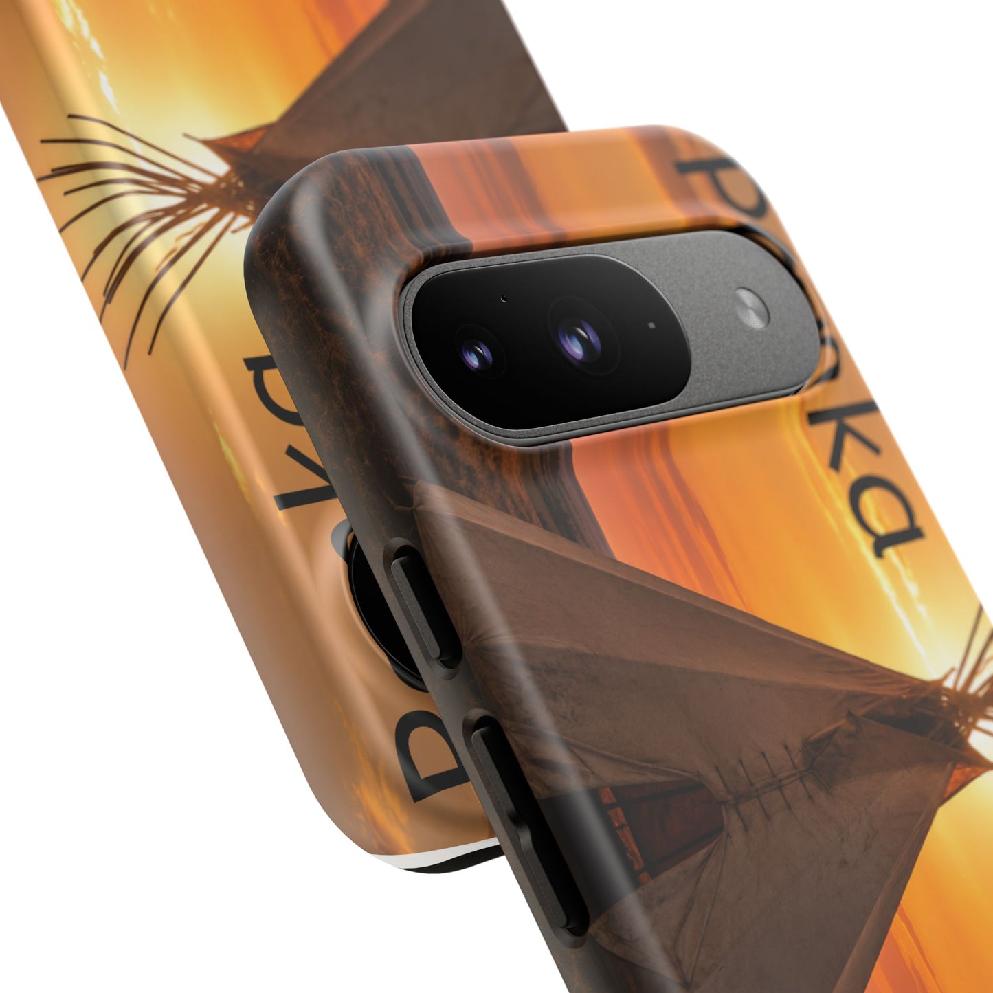 Ponca Sunset Tipi Phone Case — Personalized Native Teepee Landscape