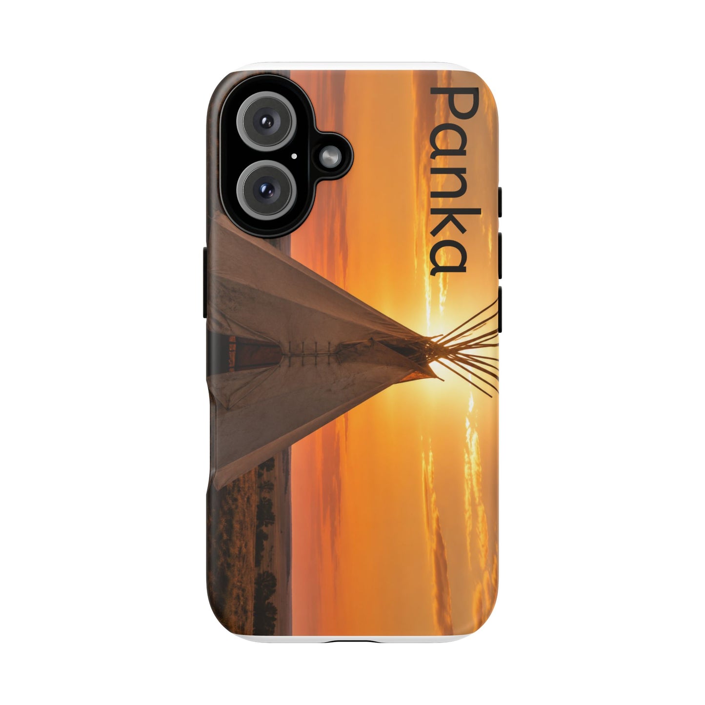 Ponca Sunset Tipi Phone Case — Personalized Native Teepee Landscape