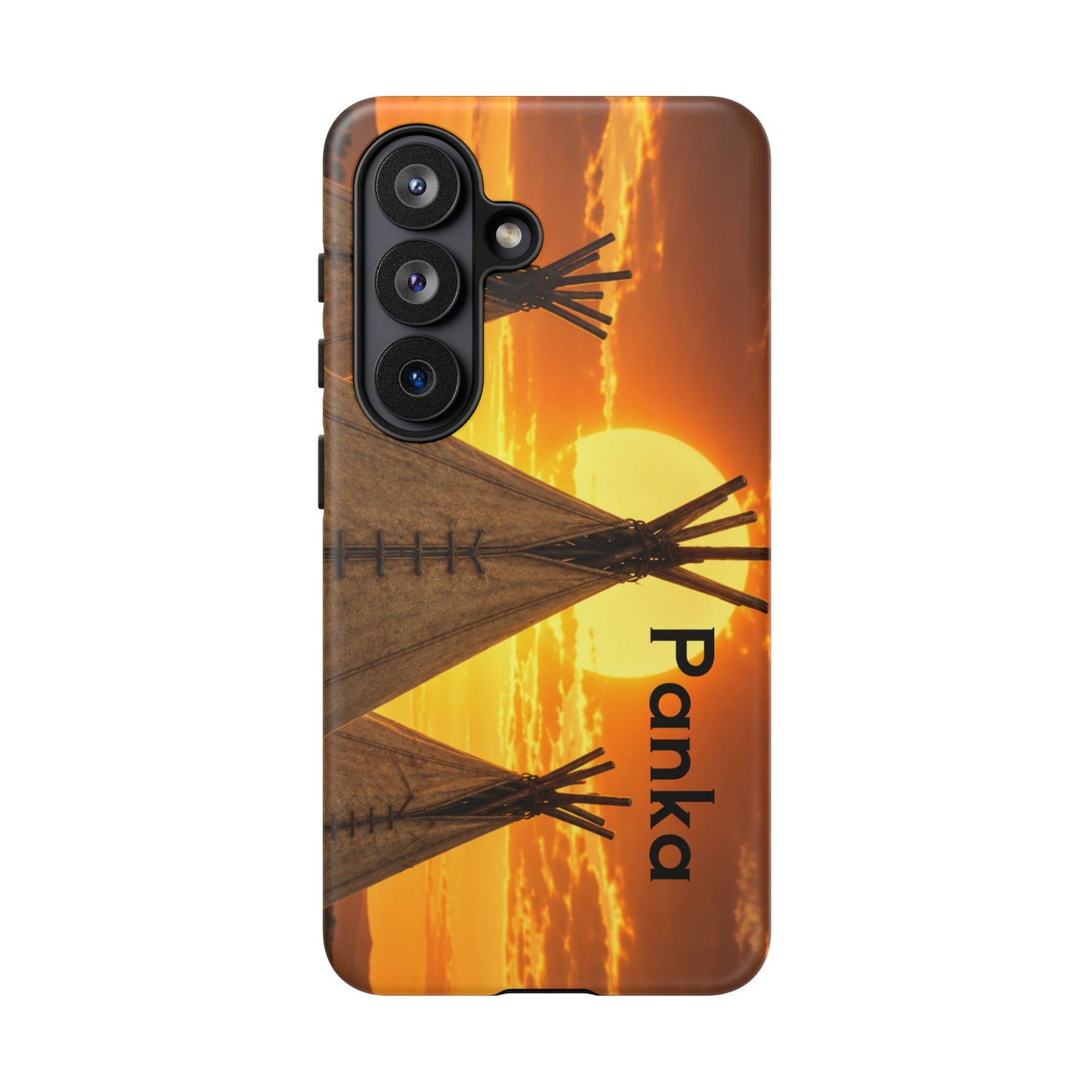 Ponca Sunset Tipi Phone Case — Personalized Native Teepee Landscape