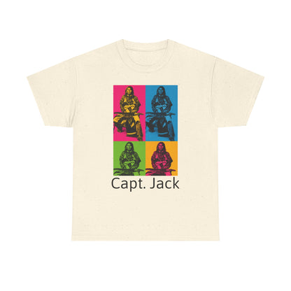 T-Shirt — Capt. Jack Pop-Art Portrait Tee with Arrow Back Print