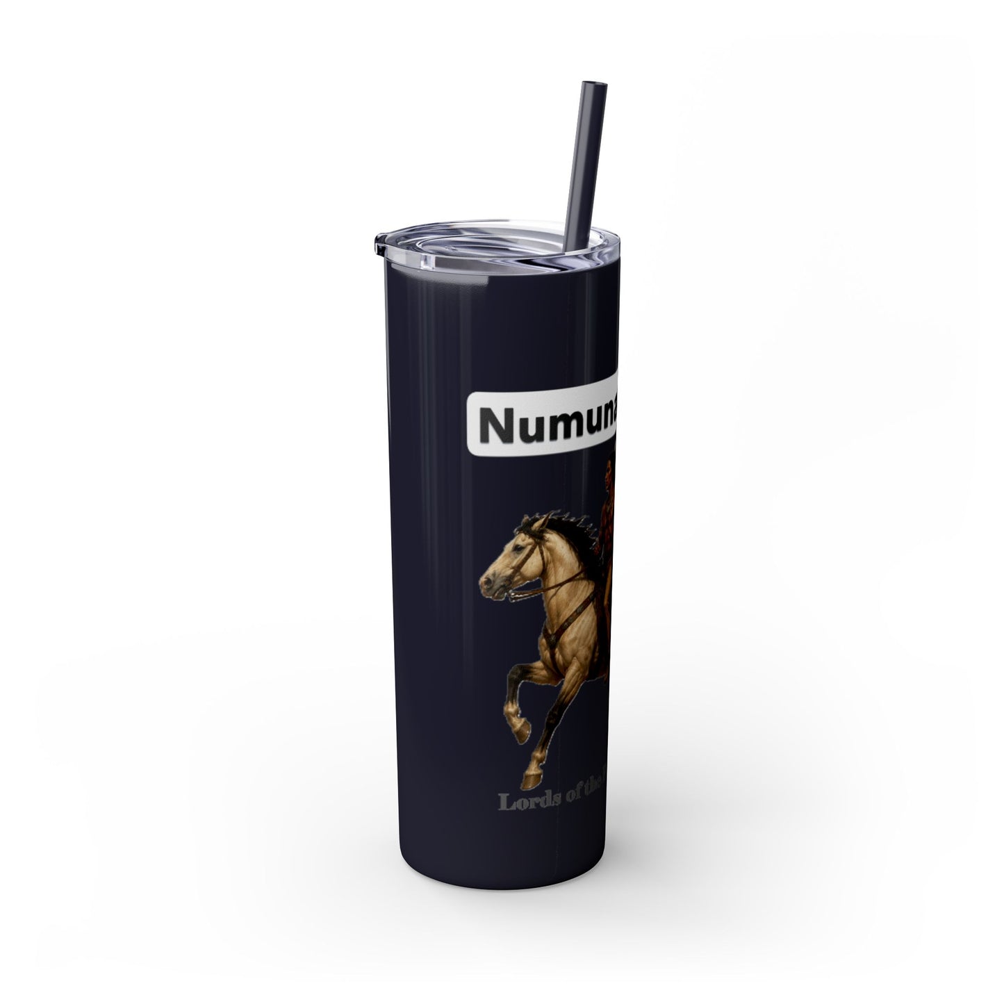 Comanche Numunah Warrior Horse 20oz Skinny Tumbler with Straw — Native American Inspired Travel Cup