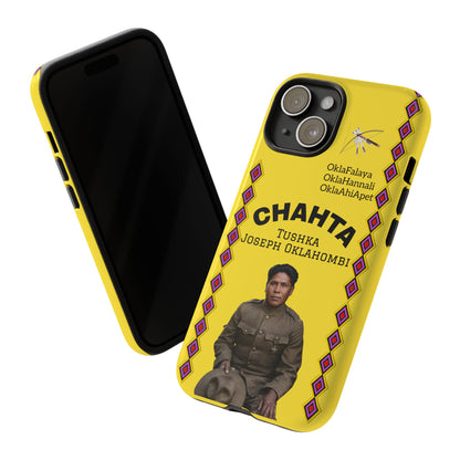 Chahta Tushka Joseph Oklahombi Yellow Phone Case — Native American Tribute Protective Cover