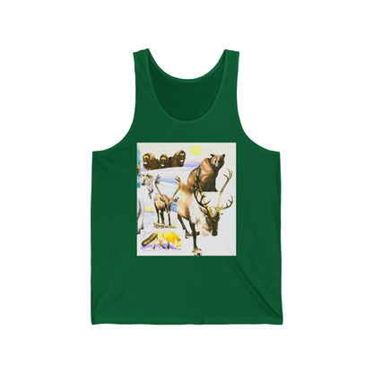 Wildlife Collage Tank Top — Elk, Bear & Arrow Tribal Summer Tee