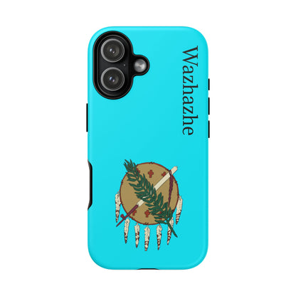 Osage Phone Case — Wazhahze Tribal Shield Design (Native Feather & Tomahawk)