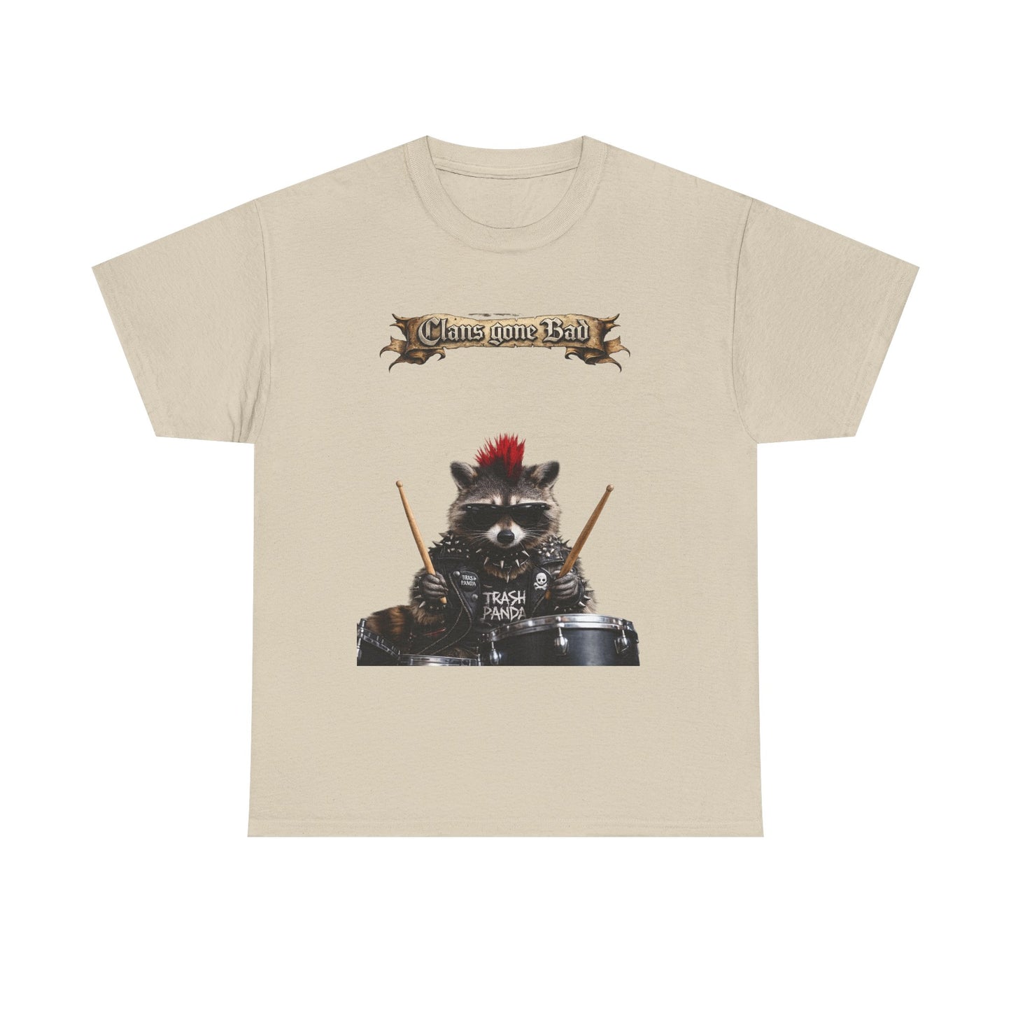 ClansDrummer Raccoon Graphic Tee — "Chaos Goes Brrr" Cute Punk Rock T-Shirt