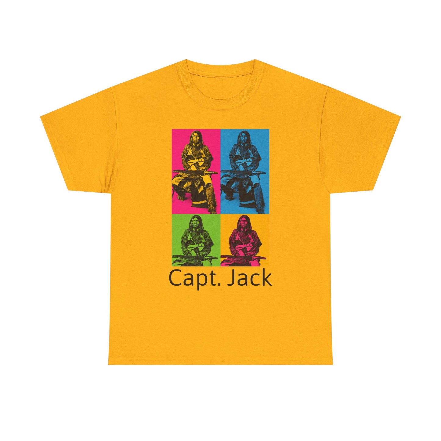 T-Shirt — Capt. Jack Pop-Art Portrait Tee with Arrow Back Print