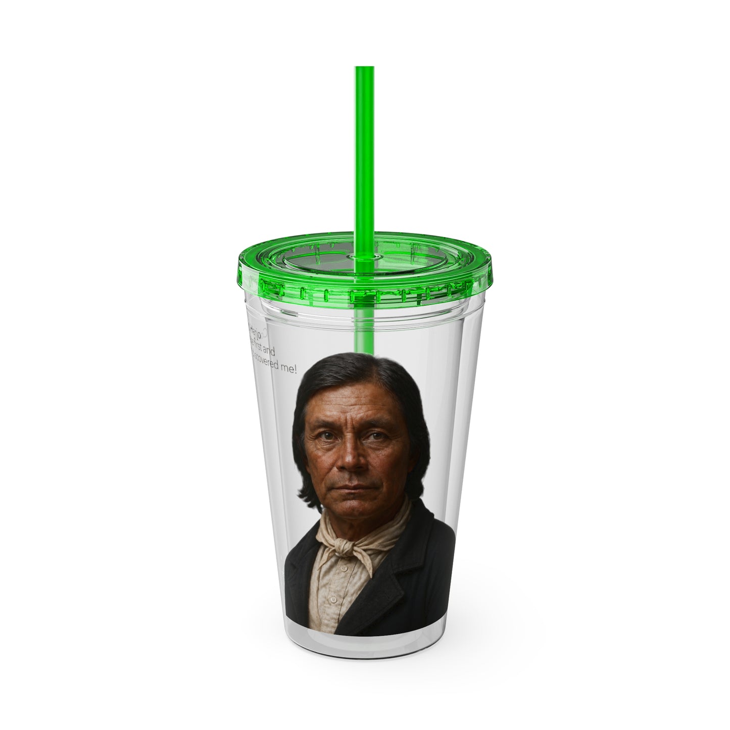 Chitto Harjo 16oz Portrait Tumbler with Straw — Historical Figure Illustration