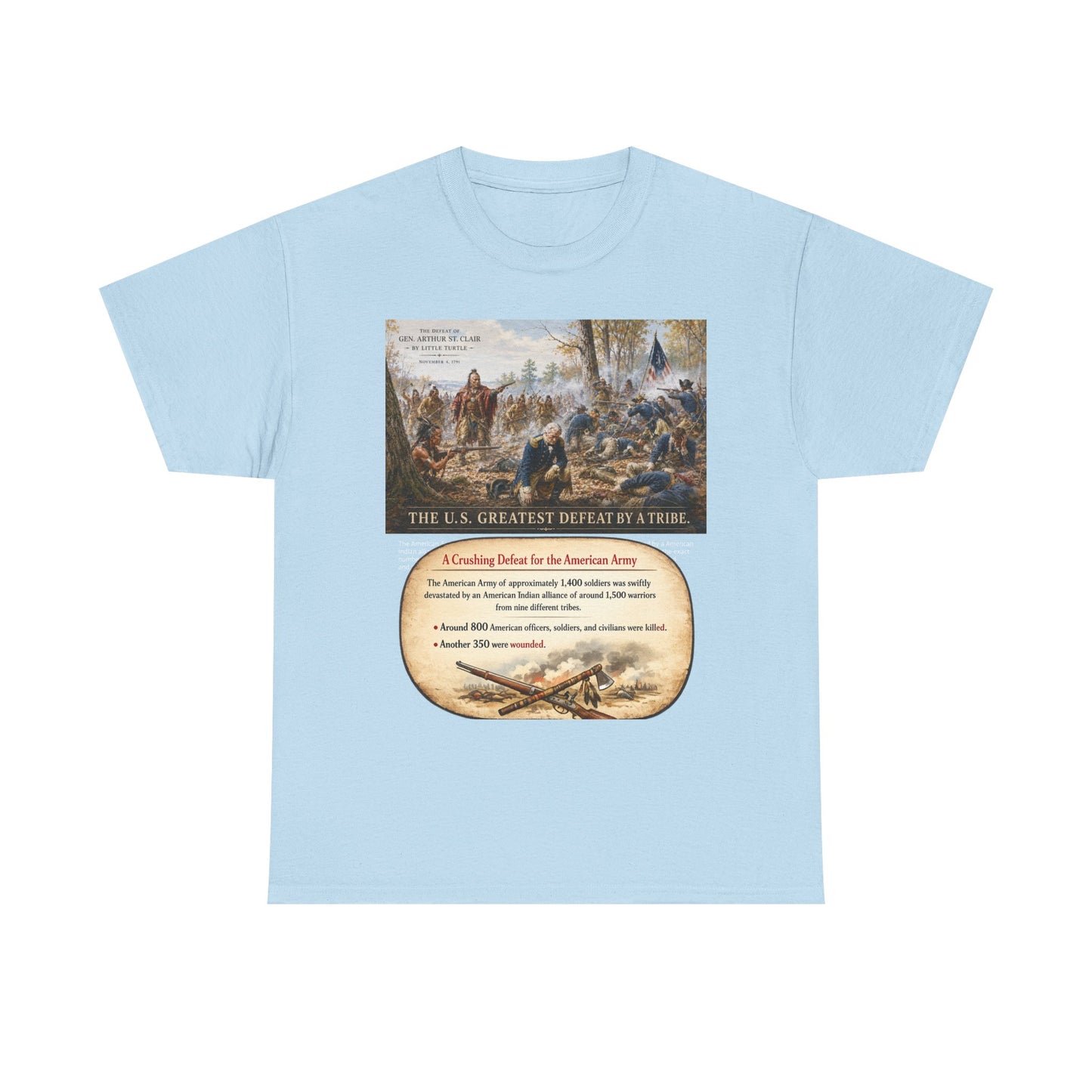 Chief Little Turtle Historical Battle Tee — "The U.S. Greatest Defeat by a Tribe" Cotton T-Shirt