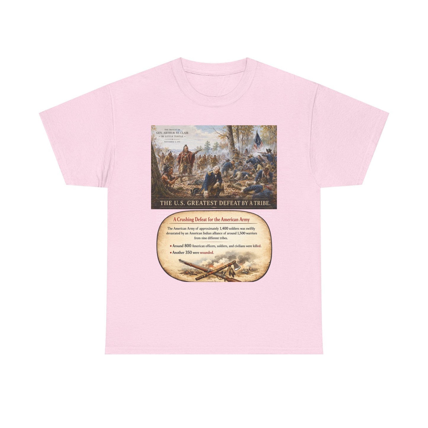 Chief Little Turtle Historical Battle Tee — "The U.S. Greatest Defeat by a Tribe" Cotton T-Shirt
