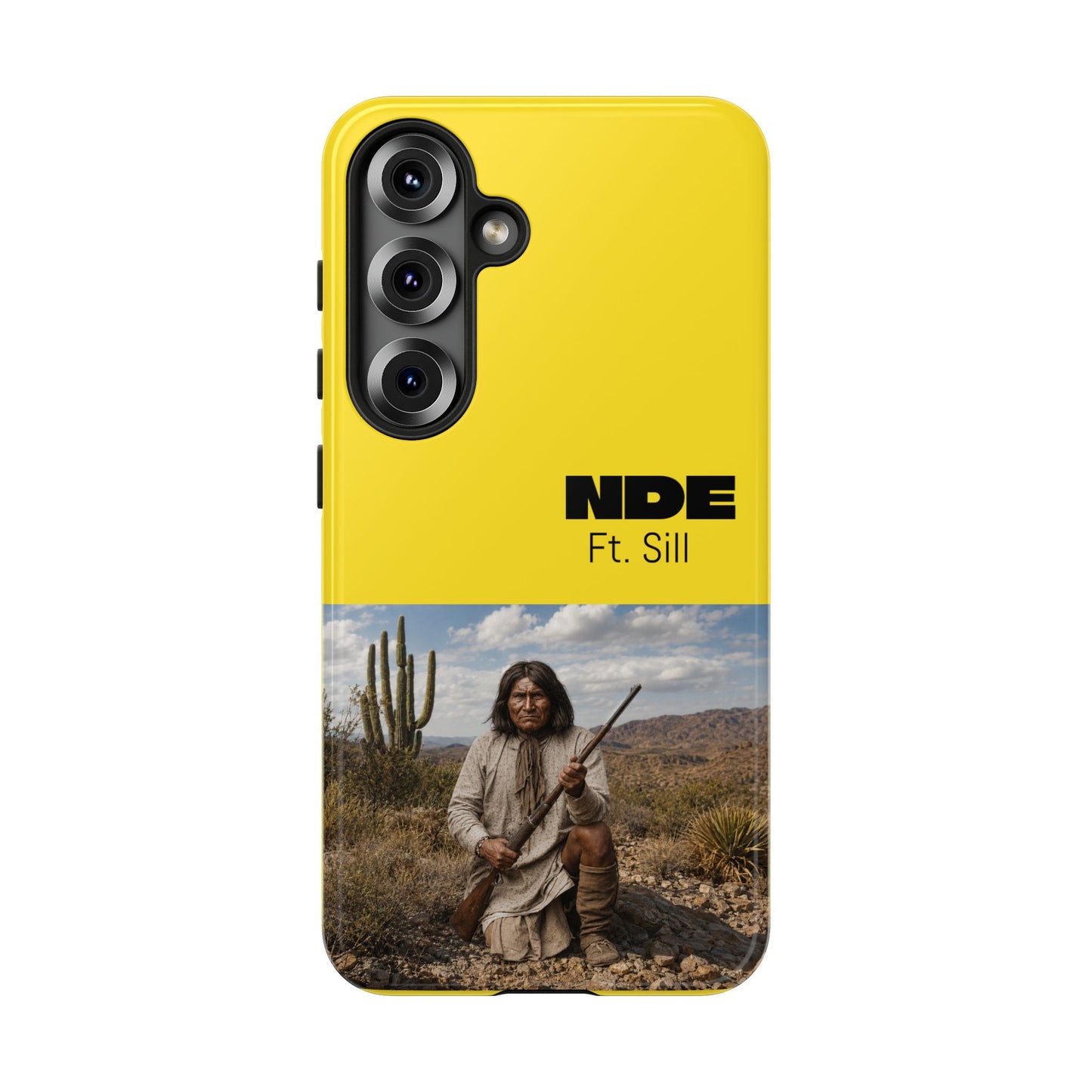 Ft. Sill Phone Case — Yellow ‘NDE Ft. Sill’ Desert Photo Protective Cover