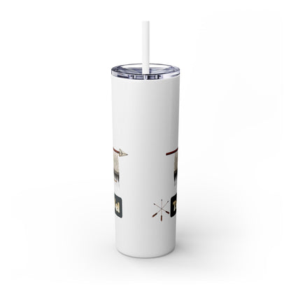 Cheyenne Arapaho 20oz Skinny Tumbler — Native American Shield & Arrows Design (Tsistsistas - Hinono'eitiit)