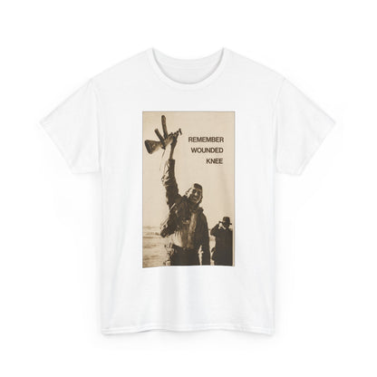 T-Shirt — 'Remember Wounded Knee' Historical Protest Tee with Arrow Emblem