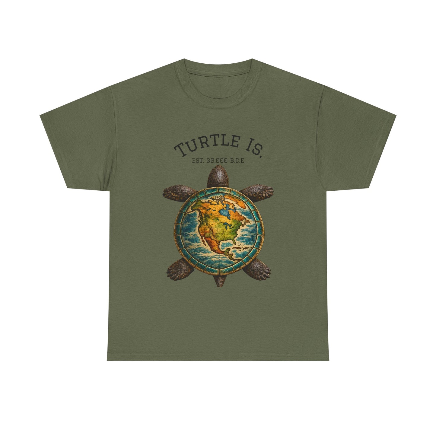 Turtle Globe Graphic Tee — "Turtle Is" Vintage Earth Turtle T-Shirt