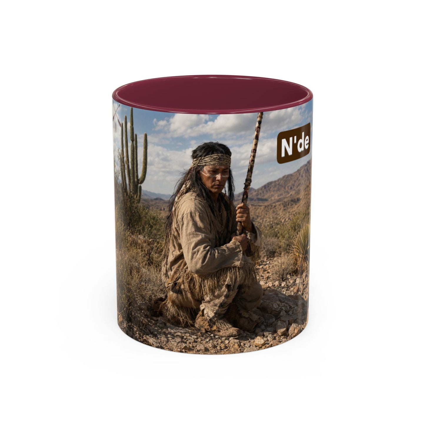 Ft. Sill Apache Desert Scene Coffee Mug — 'N'de' Southwest Landscape 11/15oz