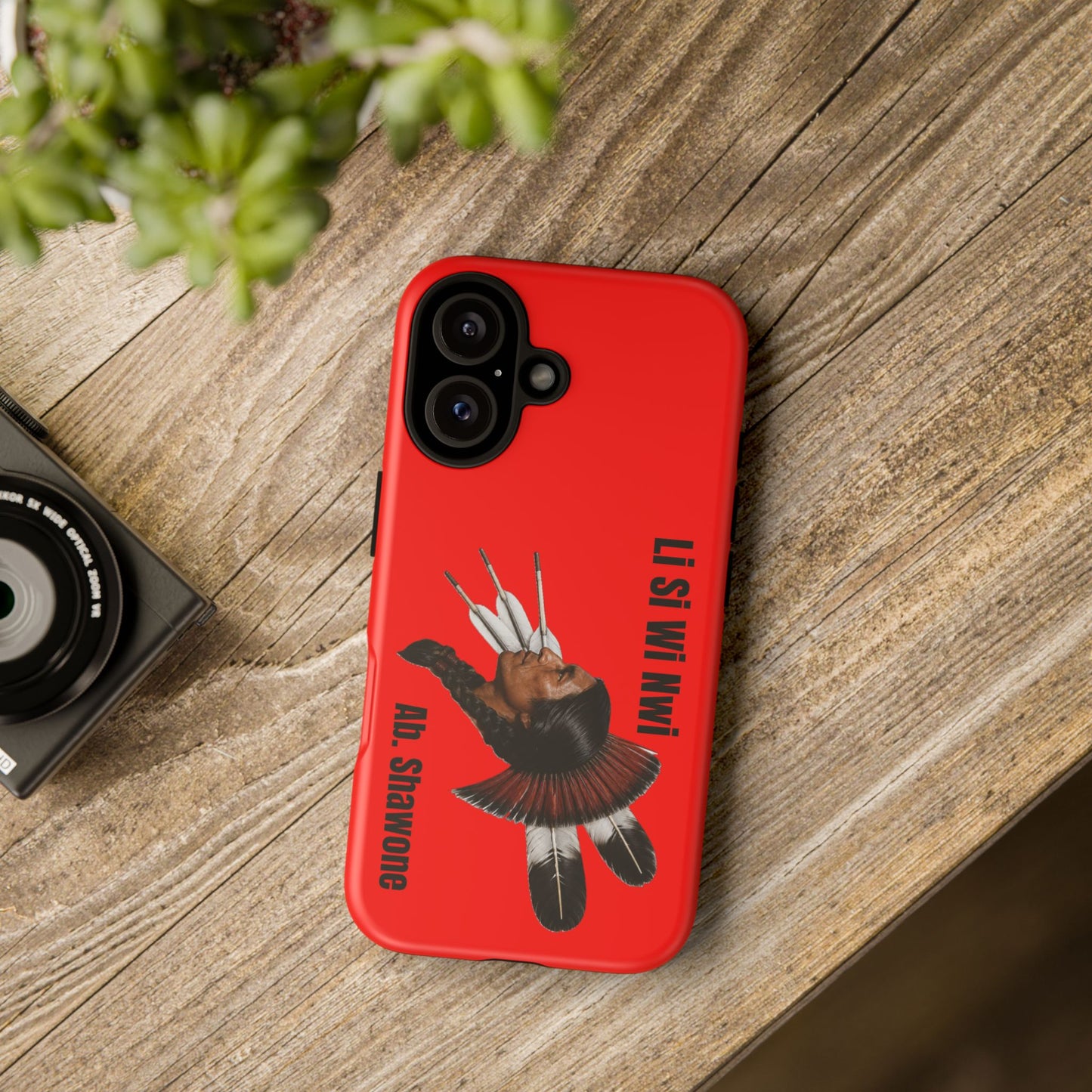 Absentee Shawnee Headdress Phone Case — 'Li Si Wi Ni' Design
