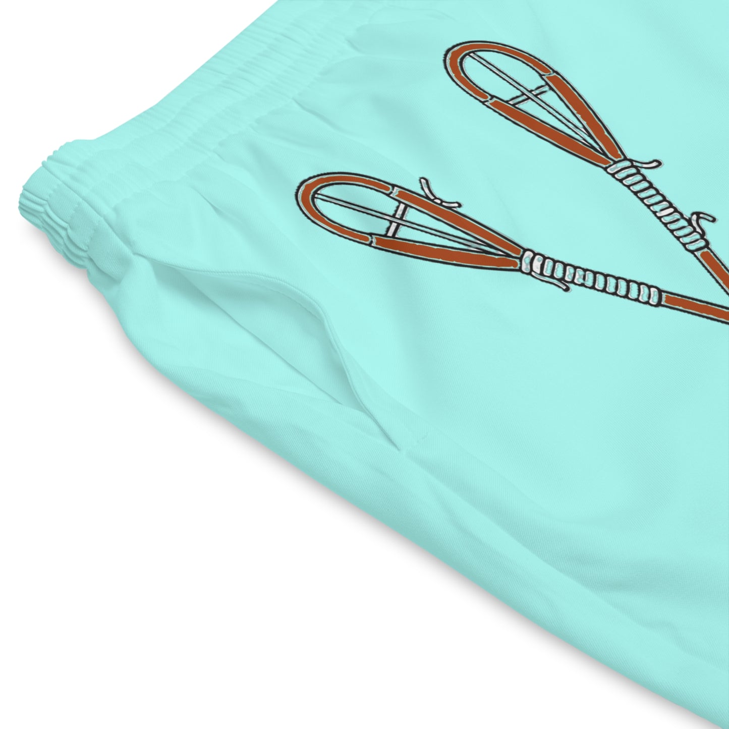 Toli Dist Aqua Paddle Swim Shorts — Personalized 'Toi' Beach Trunks with Geometric Trim