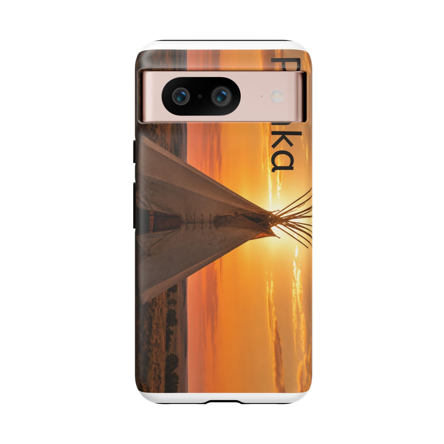 Ponca Sunset Tipi Phone Case — Personalized Native Teepee Landscape