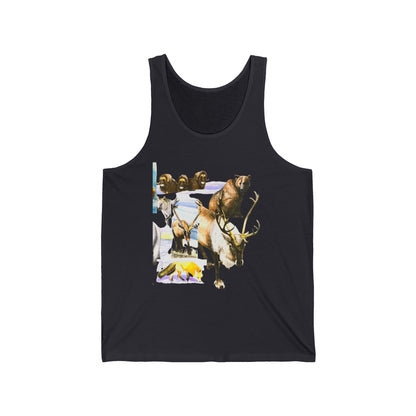 Wildlife Collage Tank Top — Elk, Bear & Arrow Tribal Summer Tee