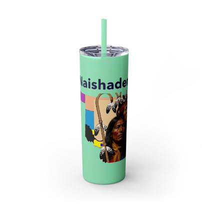 Apache 20oz Skinny Tumbler with Straw — Colorful Retro Design "Naishade"