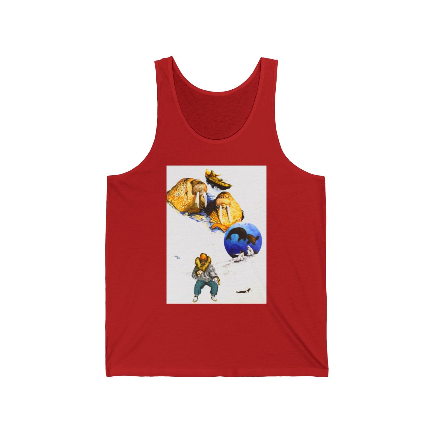 Walrus Tank Top — Explorer Illustration & Crossed Arrows Graphic