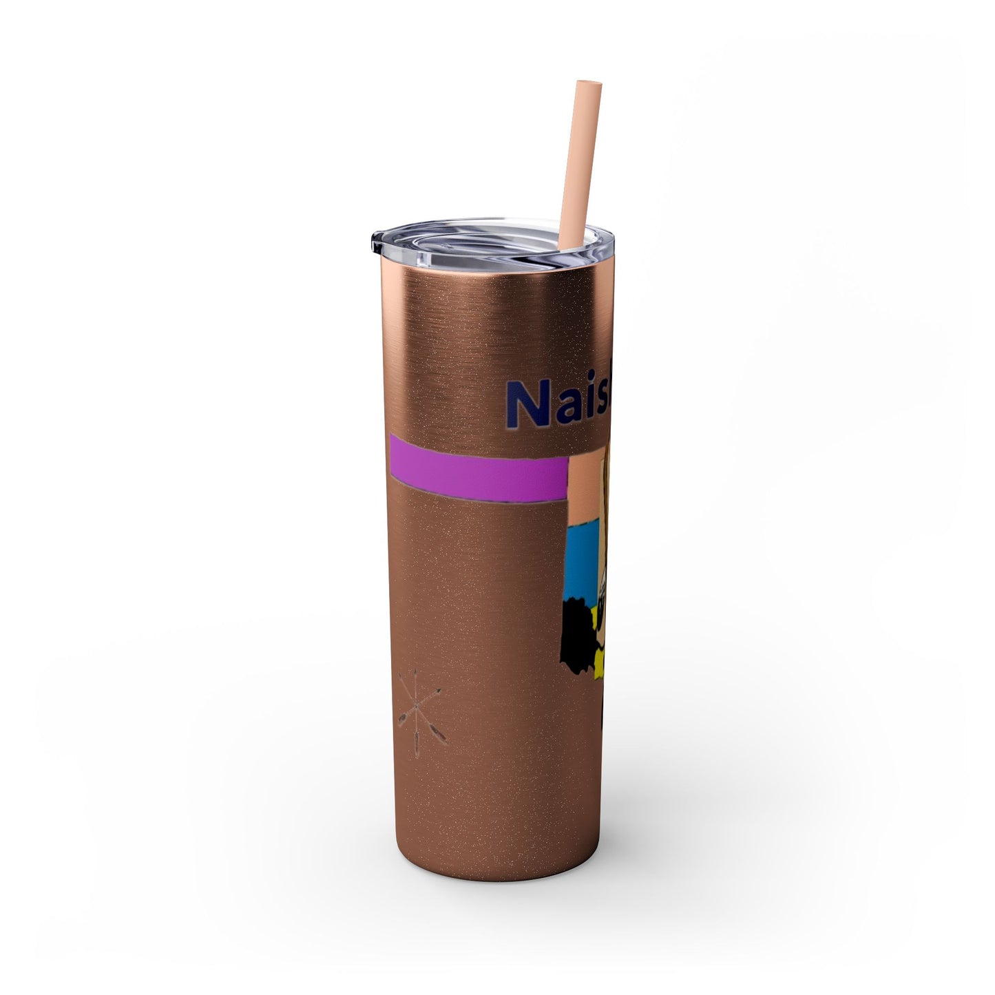 Apache 20oz Skinny Tumbler with Straw — Colorful Retro Design "Naishade"