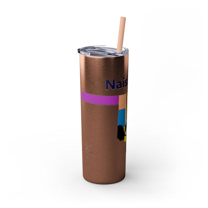 Apache 20oz Skinny Tumbler with Straw — Colorful Retro Design "Naishade"