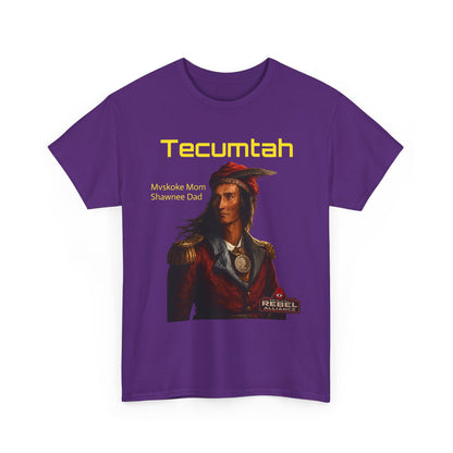 Tecumtah Native American Portrait T‑Shirt — Mvskoke Mom/Shawnee Dad Heritage Tee