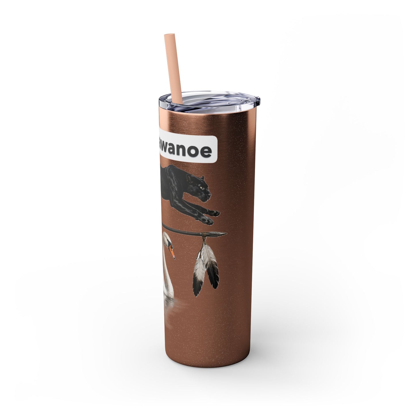 Shawnee East Skinny 20oz Tumbler with Straw — East Shawano River Swan & Otter Design