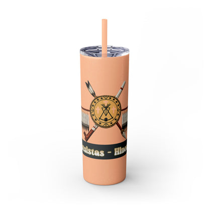 Cheyenne Arapaho 20oz Skinny Tumbler — Native American Shield & Arrows Design (Tsistsistas - Hinono'eitiit)