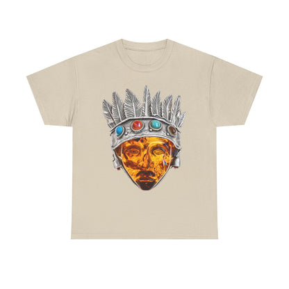 Tribal Crown Mask Tee — Vintage Gemstone Headdress Graphic T-Shirt