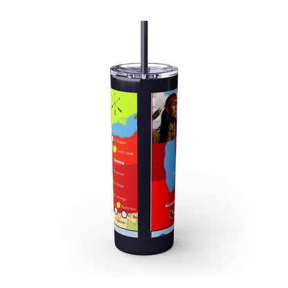 Pontiac Native Nations Map Skinny Tumbler — 20oz Travel Cup with Straw