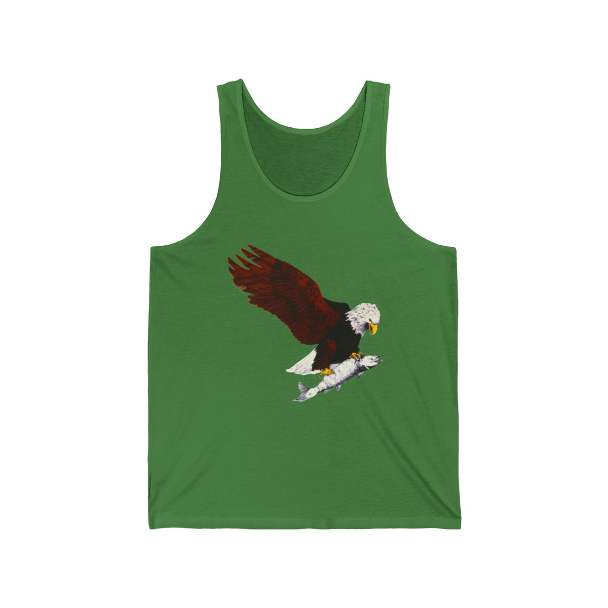 Eagle & Salmon Tank Top — Vintage Patriotic Graphic Muscle Tee