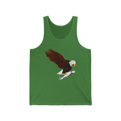 Eagle & Salmon Tank Top — Vintage Patriotic Graphic Muscle Tee