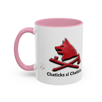 Pawnee Chaticks Si Chaticks Red Wolf Logo Mug — Funny Novelty Coffee Cup (11oz, 15oz)