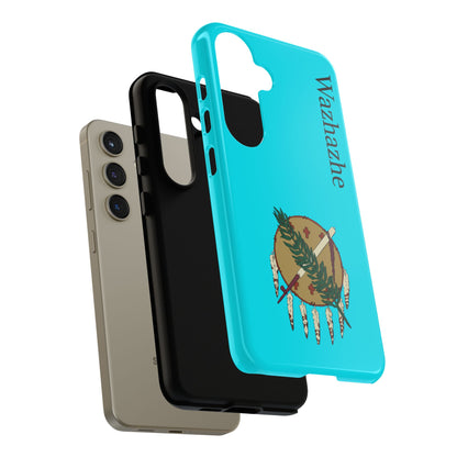 Osage Phone Case — Wazhahze Tribal Shield Design (Native Feather & Tomahawk)