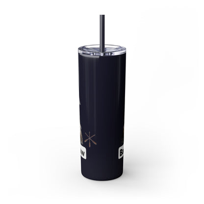 Pottawatomie Campfire Badge Skinny Tumbler 20oz — Badawadame Nation Design