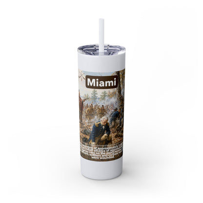Miami Tribe Historical Skinny Tumbler 20oz — Native American Heritage Travel Cup
