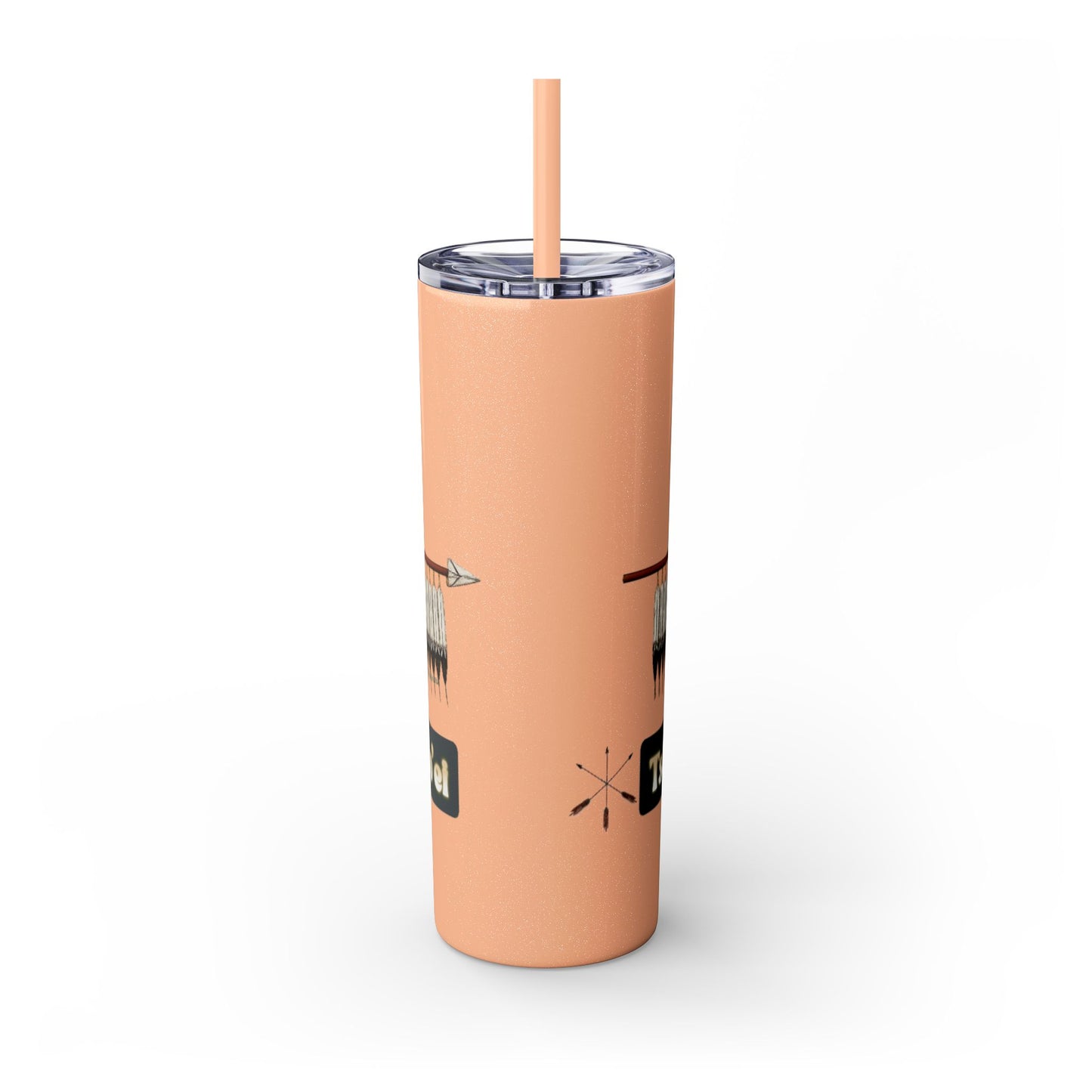 Cheyenne Arapaho 20oz Skinny Tumbler — Native American Shield & Arrows Design (Tsistsistas - Hinono'eitiit)