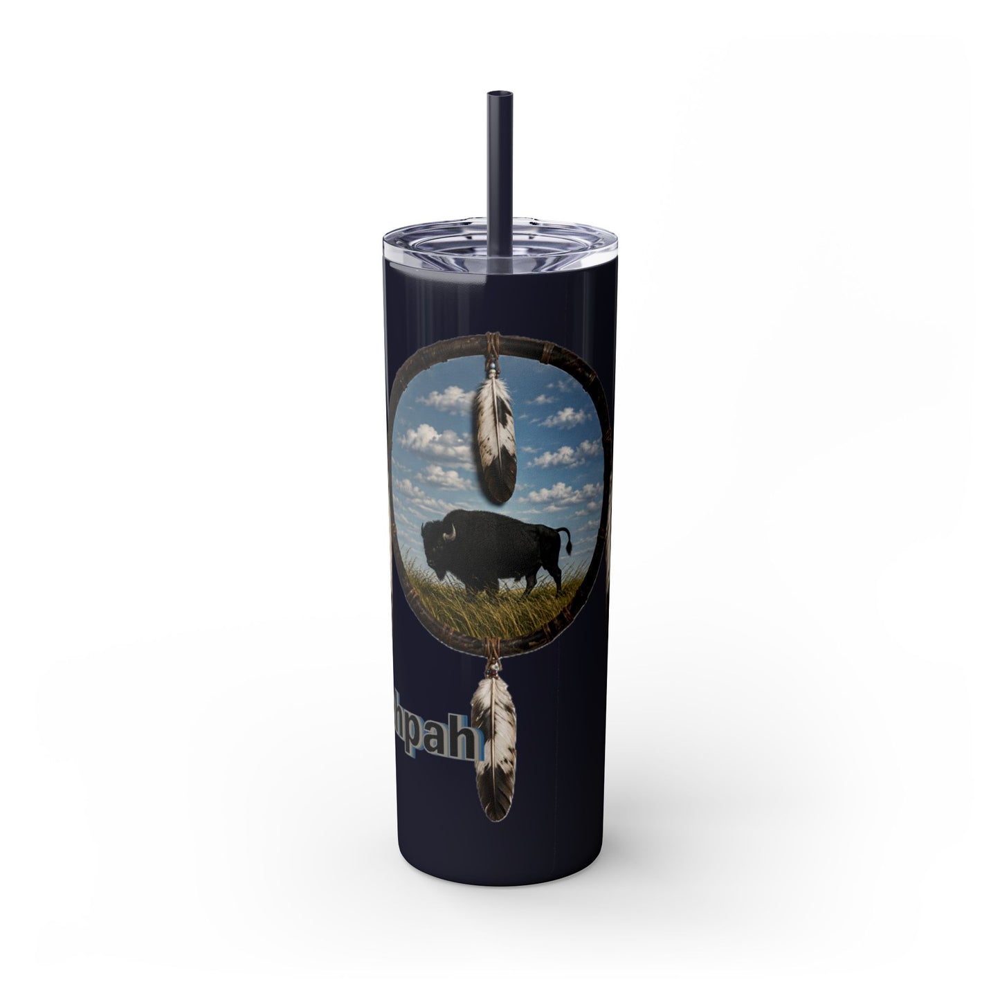 Quapaw Buffalo Skinny Tumbler 20oz — Ogahpahka Design