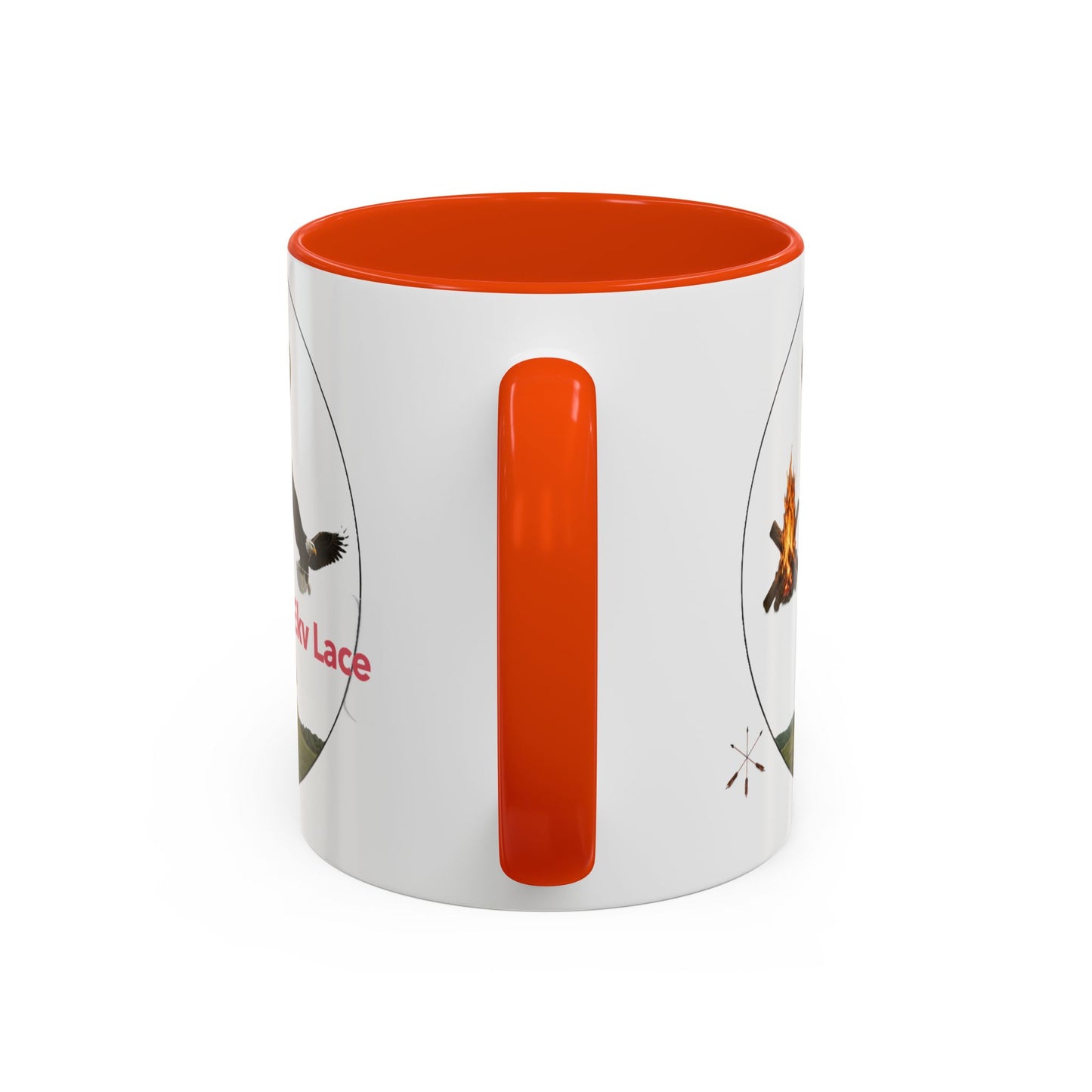 Kialegee Adventure Mug — 'Ekv Lace' Cross, Eagle & Campfire Ceramic Coffee Cup (11oz/15oz)
