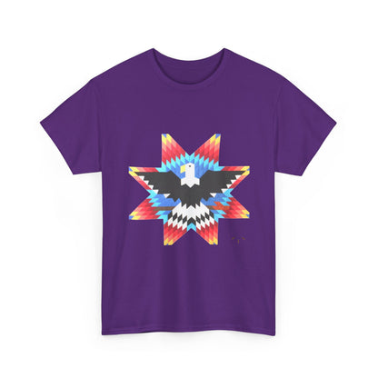 T-Shirt — Colorful Native Star Eagle Graphic Tee (Front Eagle Star, Back Crossed Arrows)