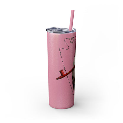 Osage Skinny Tumbler — Native Feather & Pipe Design 20oz Straw Cup